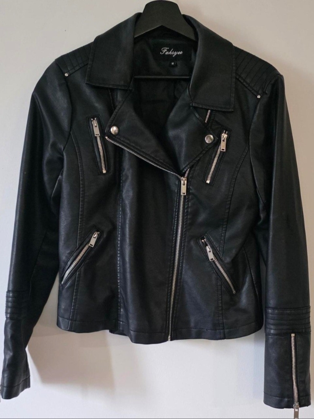 Black Faux Leather Moto Jacket